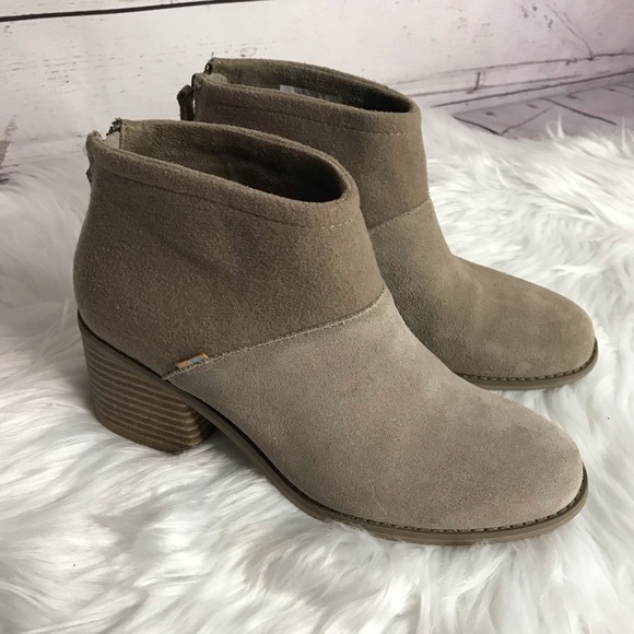 TOMS Two Tone Lacie Tan Ankle Booties SIZE 7.5 - Picture 2 of 12